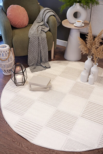 Easy to Clean Round Flat Patterned Sisal Carpet SL-4