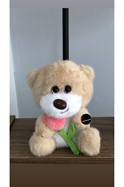 TOPROCKSTORE Sevimli Gül Tutan Ayıcık Peluş Oyuncak Anahtarlık Hediyelik Uyku...