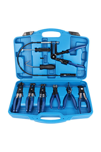 MaxTech Set profesional de clesti din otel pentru Cleme, Coliere de furtun auto MaxTech®, 9 piese