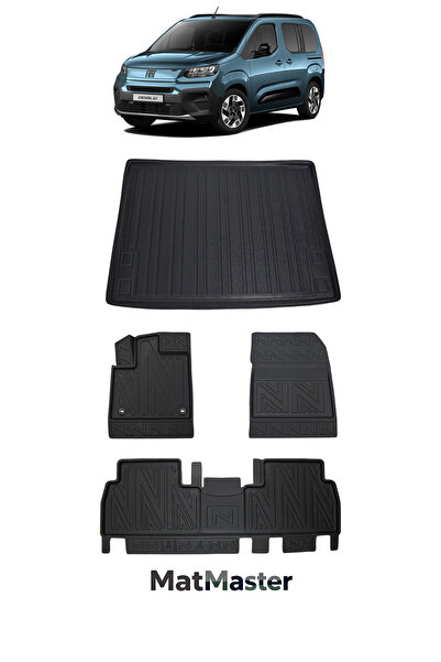 MatMaster Fiat Doblo 2025 Model 5D Premium Ekstra Havuzlu Paspas Ve Bagaj Hav...