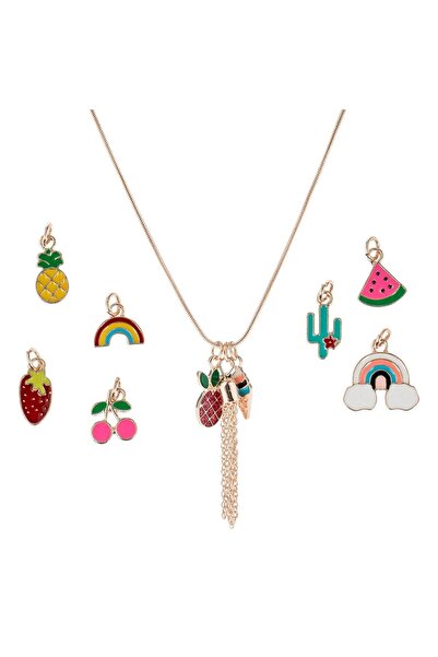 OEM DIY Gold Color Necklace with 10 Different Pendants for Kids