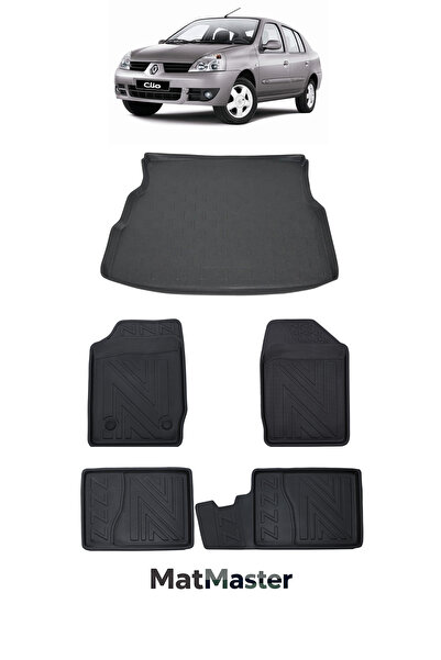 MatMaster Renault Clio 2 2004 Model 5D Premium Ekstra Havuzlu Paspas Ve Bagaj...