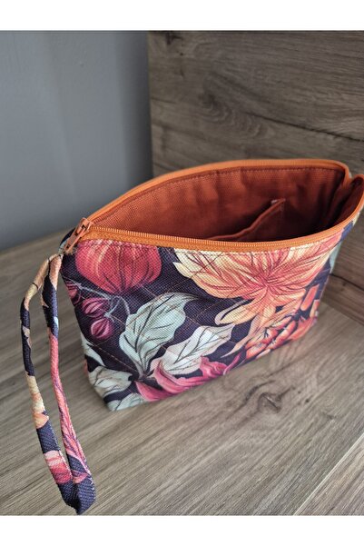 Handream Quilted Autumn Leaves Patterned (Makeup Bag/Handbag/Purse-Luggage Organizer)