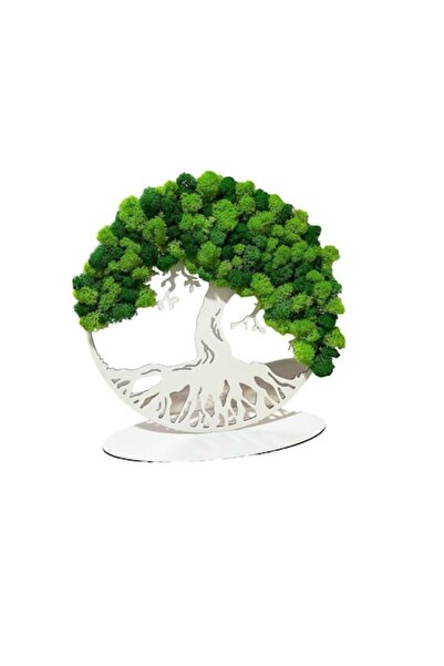 ALVAL Pictură Copacul Vieții cu Mușchi Stabilizat, Verde Închis/Verde Deschis...