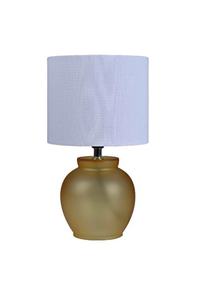 MAPLE LEAF Home 30 cm Glass Table Lamp, Yellow