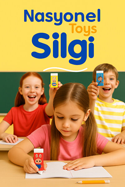 NASYONEL TOYS Labubu Baskılı Silgi 4’lü Set – Karışık Desenler