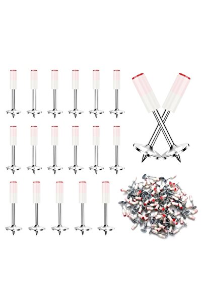 EMATTEIRO Set 100 Cuie Tip Ciupercă cu Autopropulsare, pentru Pistol, Oțel Galvanizat, Diametru 7.2 mm