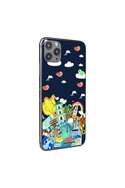 Optim Solution Folie Skin Spate Happy World pentru Apple iPhone 13 Pro, High Grip, Multicolor