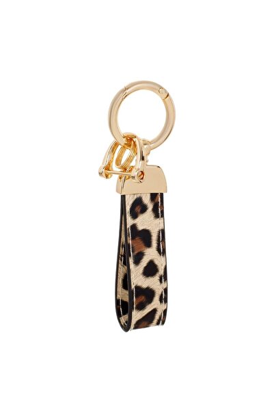 OEM Keychain with Leopard Handle & Gold Ring for Women 12.5cm