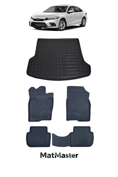 MatMaster Honda Civic FE1 2023 Model 5D Premium Ekstra Havuzlu Paspas Ve Baga...