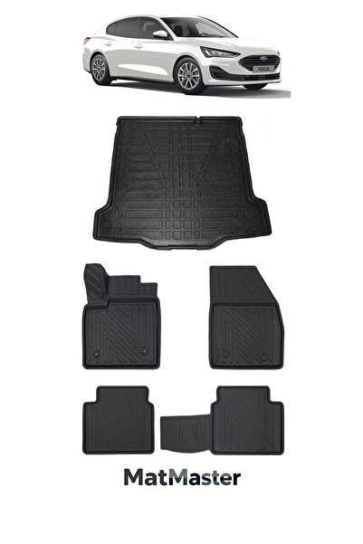 MatMaster Ford Focus 2024 Model 5D Premium Ekstra Havuzlu Paspas Ve Bagaj Hav...