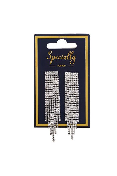 OEM Silver Color Earrings with Rhinestones for Women