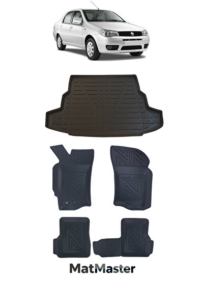 MatMaster Fiat Albea 2008 Model 5D Premium Ekstra Havuzlu Paspas Ve Bagaj Hav...