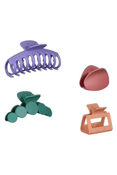OEM Women's Hair Clips Different Models Matte Colors - 4pcs