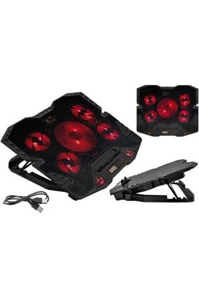 OEM Gaming laptop cooler with 5 fans, LCD display, adjustable 9-17", 300 x 365 x 40 mm, black