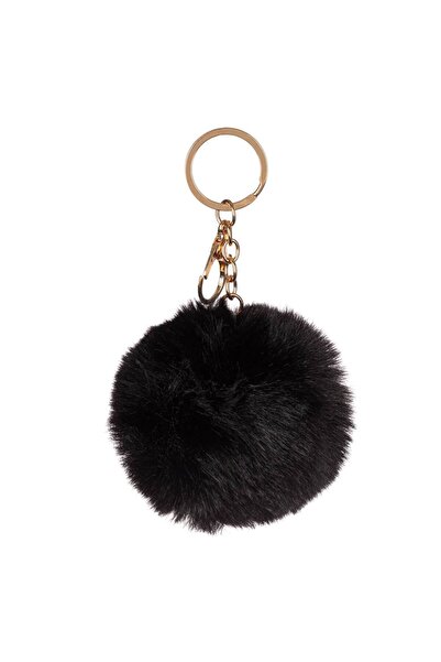 OEM Black Pompom Keychain 10cm
