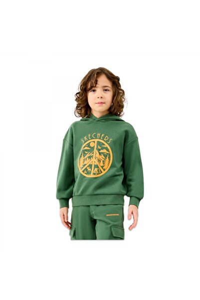 SKECHERS Sk2520089 B Lw Fleece Sweat Yeşil Erkek Çocuk Sweatshirt
