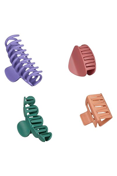 OEM Women's Hair Clips Different Models Matte Colors - 4pcs