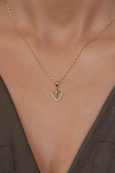 Bayar Gold 14 Ayar Altın Kuzey Yıldızı Kalkan Kolye