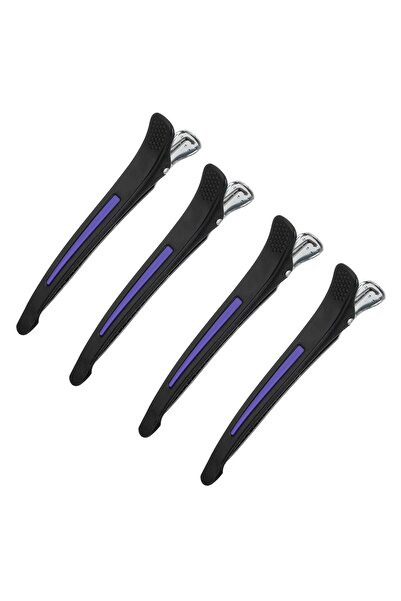 OEM Hair Clips Black Purple Matte 11cm - 4pcs