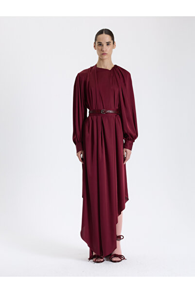 BAQA Kırmızı Kuşaklı Uzun Elbise