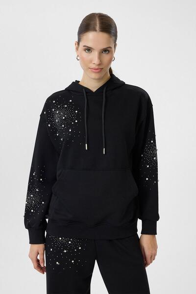 TIFFANY&TOMATO Taşlı Kapüşonlu Sweatshirt