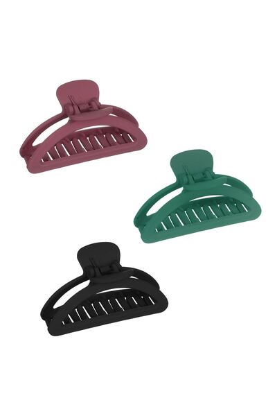 OEM Black Green Red Copper Crescent Hair Clips for Women 9cm - 3pcs