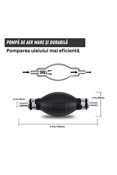 MaxTech Pompa manuala transfer lichide auto MaxTech® Motorina, Benzina, Ulei, Apa 2x futune, 120cm si 80 cm