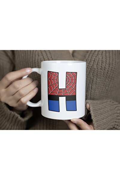 Beramussa كوب سبايدر مان بحرف H، كوب بنمط سبايدر مان كهدية، كوب عيد ميلاد
