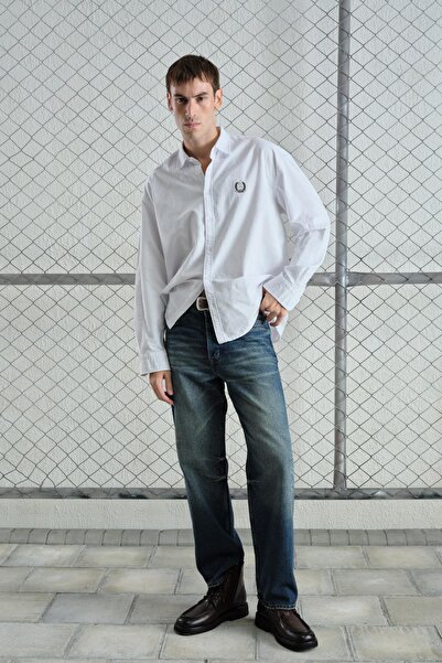 GIESTO Oxford Embroidered White Shirt