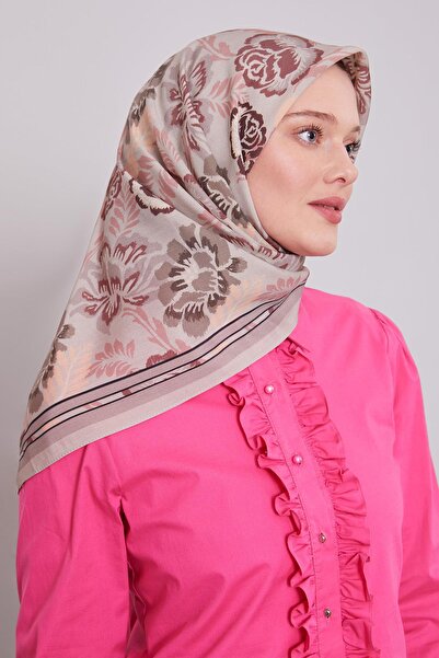 Levidor A.Mink Rose Pattern Aura Scarf