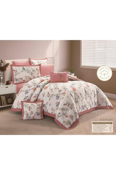 Roshen New king size double bed sheet, 100% cotton, with luxurious packaging and full filling, 8 pieces, suitable for a 200*200 bed. Luxury, quality and elegance.