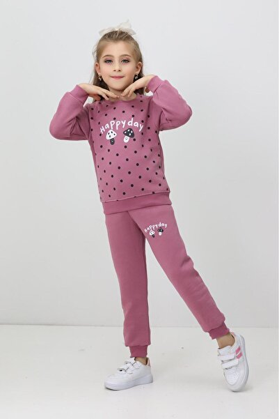 ENN CLOTHIGN CLUB Girl's Happy Day Patterned Tracksuit Set 3-7 Years Old