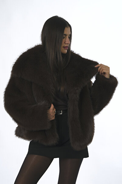 ABBRA Women's Hook Detailed Premium Vegan Fur