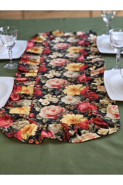 Angels' Collection Vintage Ruffled Runner Floral