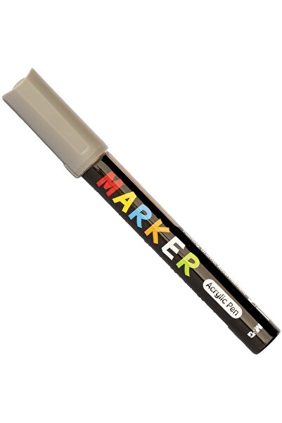 M&G Acrylic paint marker, round tip, 2mm, dark grey,