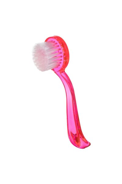 OEM Pink Facial Cleansing Brush with Transparent Cover 13.5cm
