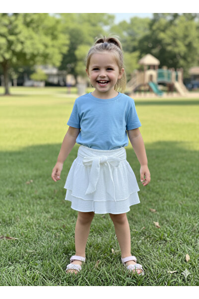 FESSHERA KİDS Girl's Skirt with Bow and Elastic Waist, Textured Skirt |   Holiday & Special Occasion Skirt October 29, April 23