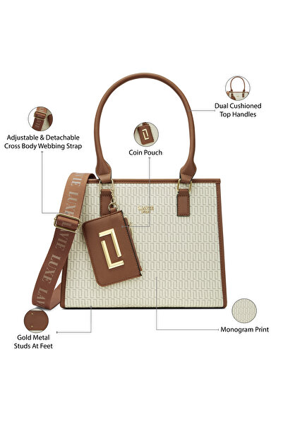 Lavie Luxe Women's Mono Quad25 Medium Handbag (Offwhite)