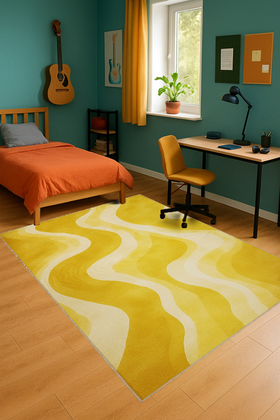 Rugs Modern Halı سجادة موسو ذات نمط مزدوج مخطط وقاعدة منسوجة، سجادة زخرفية عت...