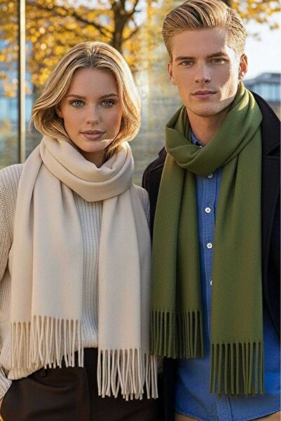 Mood Agenda Set de 2 eșarfe unisex cu textura moale și cu ciucuri de iarnă