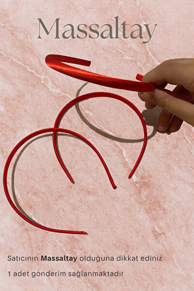 Massaltay Kırmızı Saten Kaplı Süsleme Tacı 1 Adet – Gelin, Kına, Nişan, Düğün...