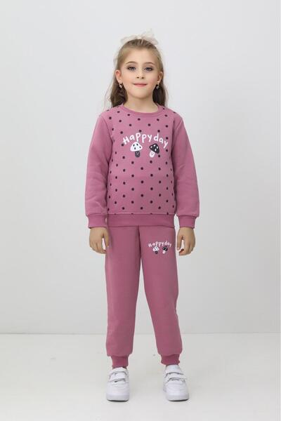 ENN CLOTHIGN CLUB Girl's Happy Day Patterned Tracksuit Set 3-7 Years Old
