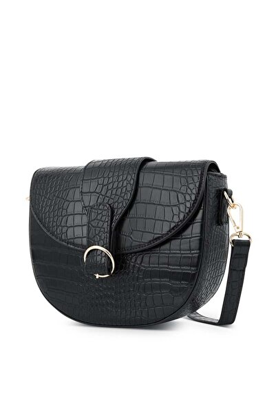 Nobo Women's bag with reptile print B-R0780-C014 Black