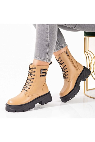 Modlet.ro Ghete kaki pentru femei cu detalii metalice MOD10698