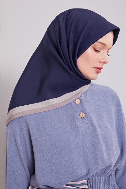 Levidor Navy Blue Edge Stripe Aura Scarf