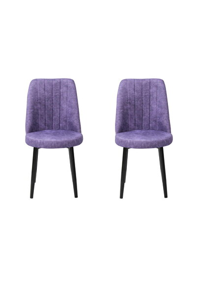 ARTA DOOR Set of 2 Cronos Chairs Purple, Chair, Black Leg, HORECA - Living, Dining, Kitchen, Textile Material