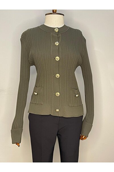 VALİN سترة تريكو بتفاصيل أكمام مزدوجة وياقة دائرية