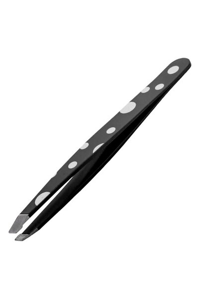 OEM Penseta Sprancene Varf Oblic Neagra cu Buline 9.5cm