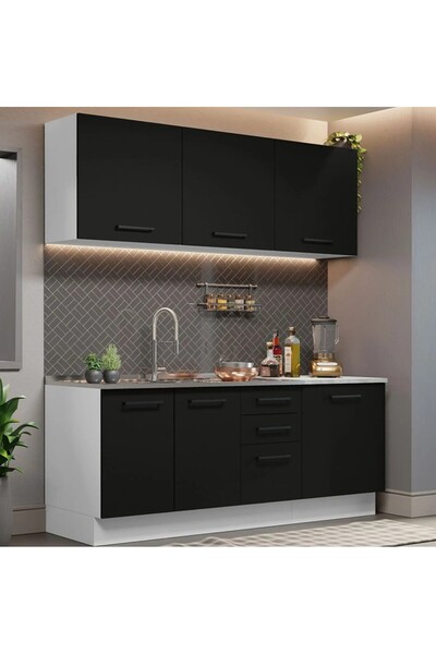 Tdesigno Apollo Hazır Mutfak Dolabı-Çok Amaçlı Dolap 180 cm Ve Beyaz Laminat ...
